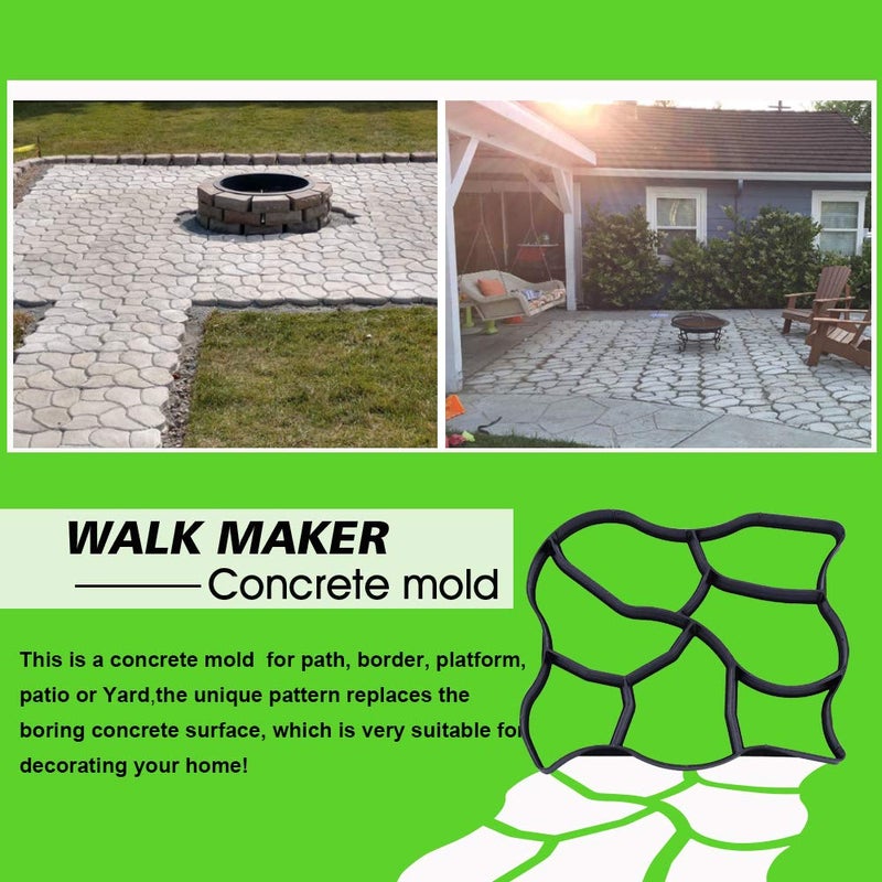 CJGQ Walk Maker Reusable Concrete Path Maker Molds Stepping Stone Paver Lawn Patio Yard Garden DIY Walkway Pavement Paving Moulds (Oversized) - Image 5